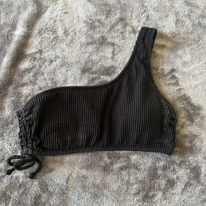 Salt + Cove Textured Black Bikini Top